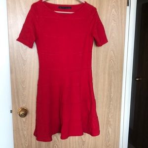 Zara boat neck fit and flare stretchy dress
